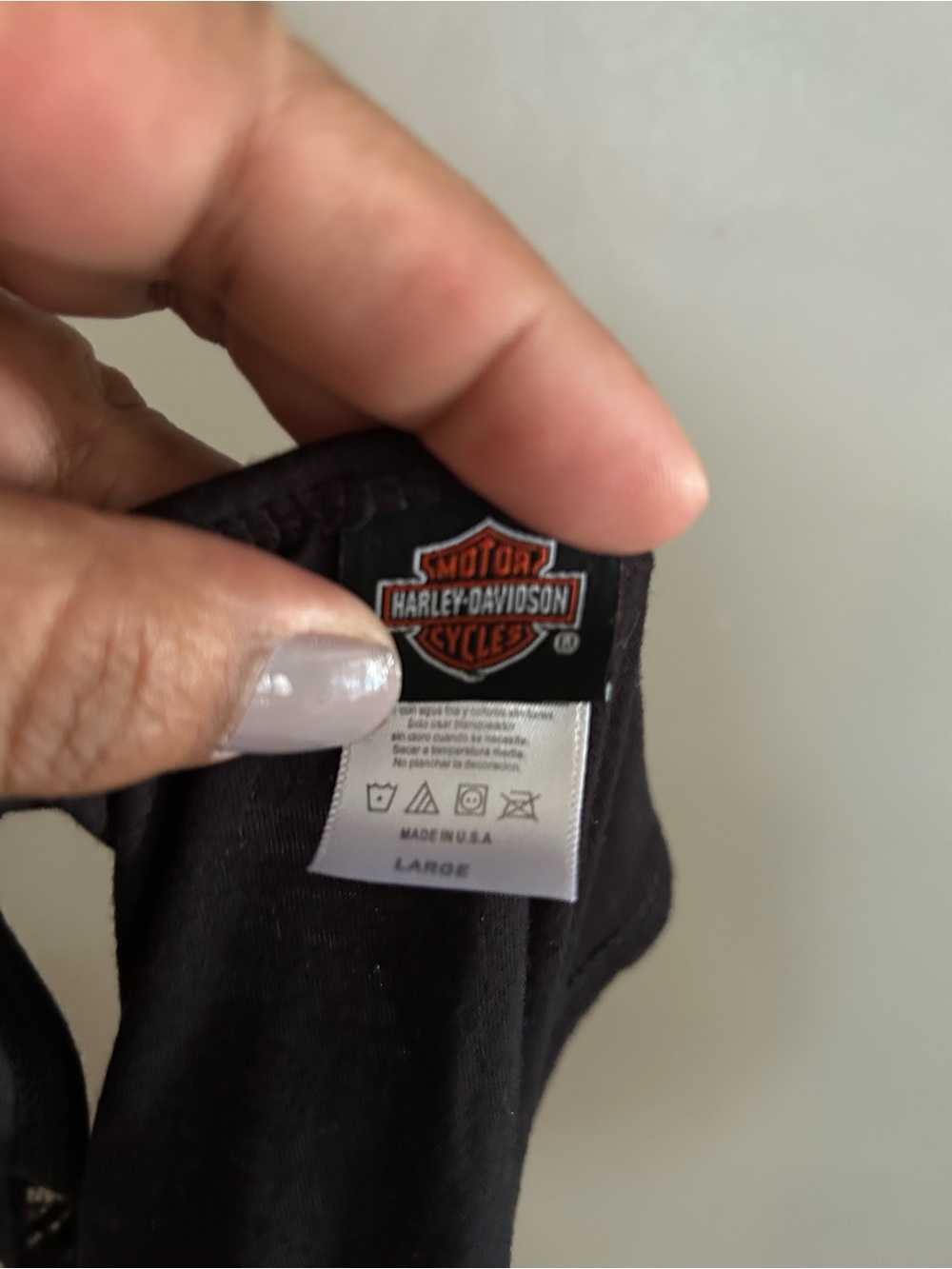 Harley Davidson Shirt - black lace trim Y2K style racer back tank - Picture 6 of 9